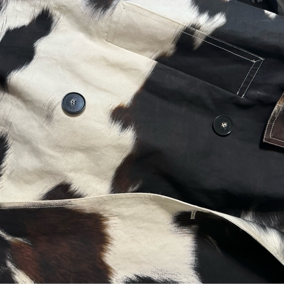 STELLA MCCARTNEY OFF-WHITE COW PRINT LEANNA TRENCH COAT sz38 - Picture 9 of 9